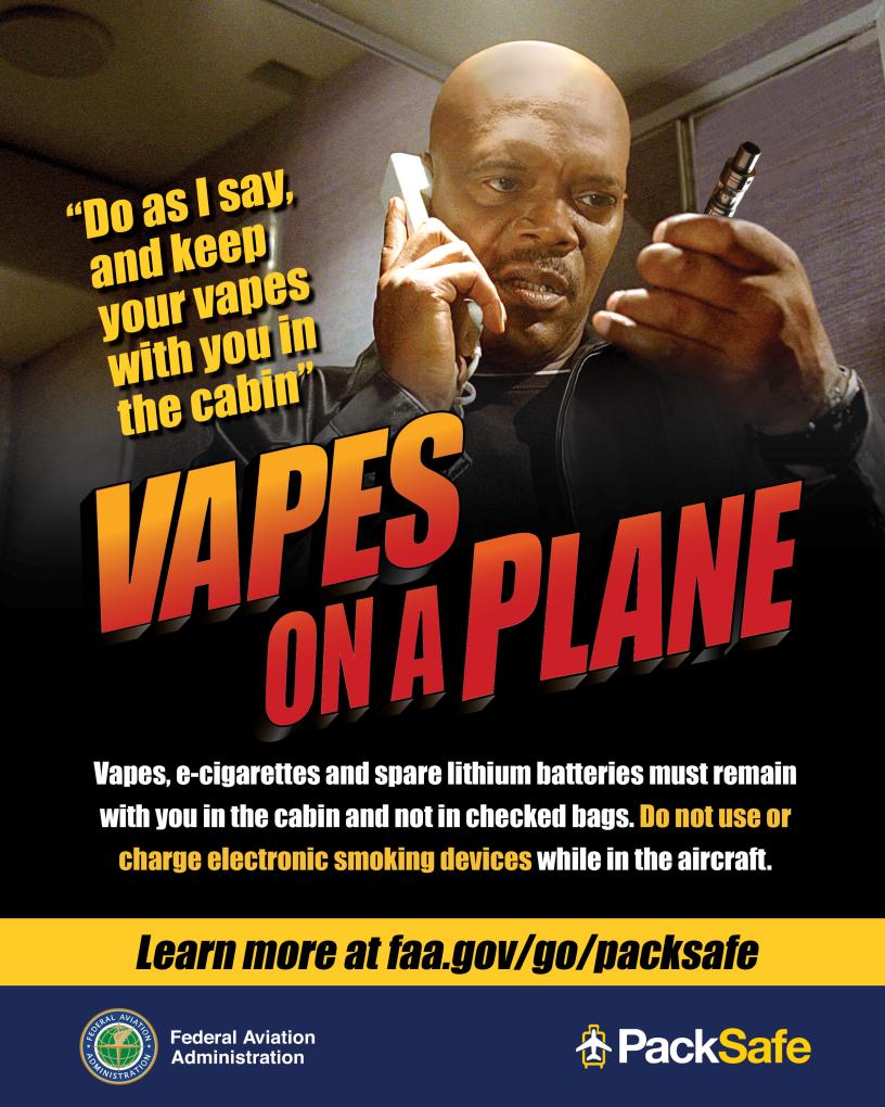Vapes On A Plane Marketing Kit Federal Aviation Administration